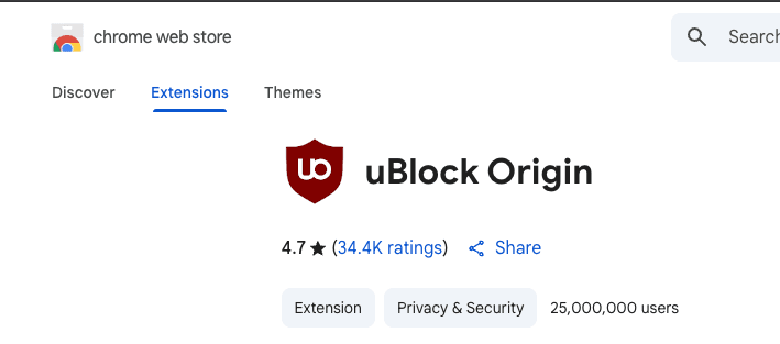 Logo de la extensión uBlock Origin